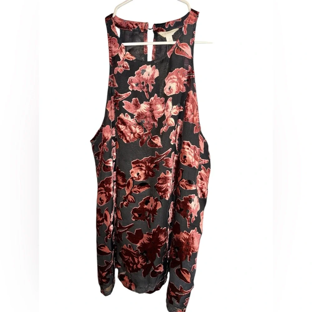Adiva Lined Dressy Tank with Velvet Like Flowers, Size Large, NWT - Picture 1 of 4